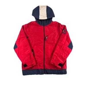Vintage Tommy Hilfiger Windbreaker Jacket Men's Medium Lined Hooded Full-Zip